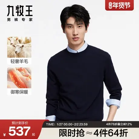[含羊毛]九牧王男装JY1C40127圆领绵羊毛衫秋冬专柜品质毛衣SN图片