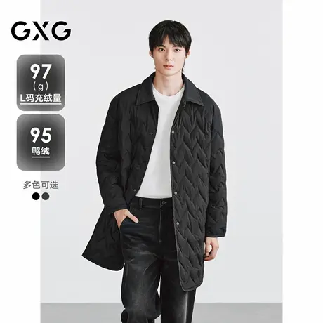 GXG 双色轻薄侧边弧形分割设计男士长款羽绒服  2025冬季新品商品大图