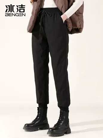 冰洁高腰羽绒裤女2023秋冬新款外穿修身显瘦加厚保暖裤子DSZ商品大图