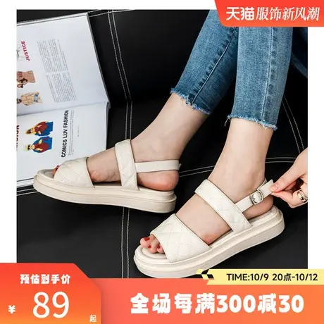 回力凉鞋女夏平底2021年新款女鞋晚晚风淑女时尚运动沙滩鞋子女夏商品大图