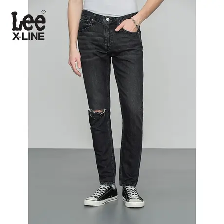 【直播间专享秒杀】LeeXLINE 22春夏新品705标准中腰黑色男牛仔裤图片