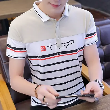 t恤夏季polo衫男纯棉短袖2022潮牌男装翻领半袖男士潮流上衣衣服商品大图