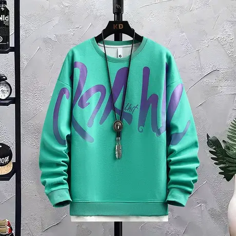 套头卫衣男士长袖t恤秋季上衣内搭打底衫潮流宽松青少年学生男装商品大图