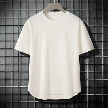 冰丝短袖t恤男士夏季潮牌立体浮雕字母印花半袖男高级感宽松体恤T商品大图