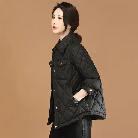 韩潮袭人轻薄加厚休闲黑色棉衣棉服女2023冬季新款宽松显瘦短外套图片