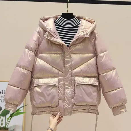 亮面羽绒棉服女冬装2023年新款韩版宽松小个子chic港风棉袄外套潮图片