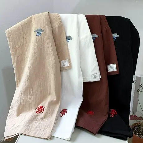 半截袖男亚麻T恤棉麻短袖中国风麻料上衣半袖宽松体桖大码t血男装商品大图