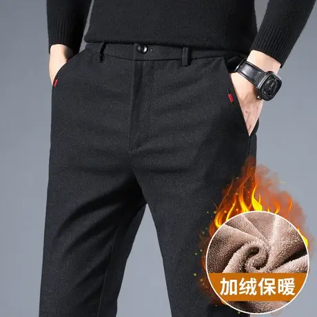 2024新款秋冬季男士加绒加厚休闲裤子冬装防风男裤保暖外穿羊羔绒商品大图