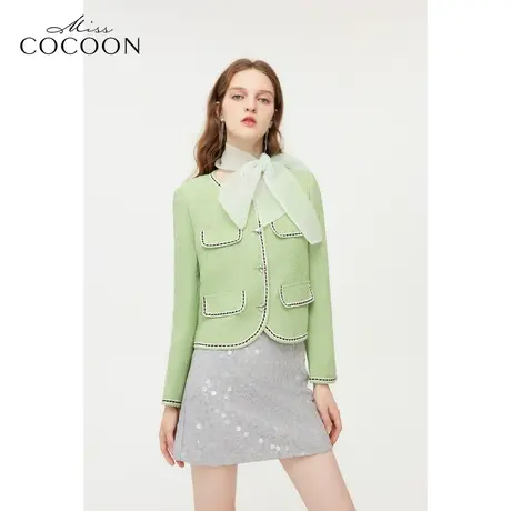 【秋上新】missCOCOON小香风外套女装2023秋季新款小个子短款上衣商品大图