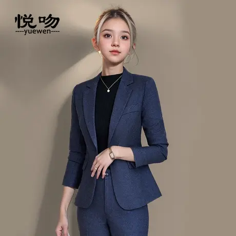 长袖西装外套女职业面试工作服2024春秋季新款小西服商务正装上衣图片