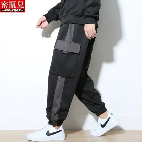 密瓶儿工装裤男宽松秋季潮牌青少年裤子潮流加肥加大休闲运动裤男商品大图