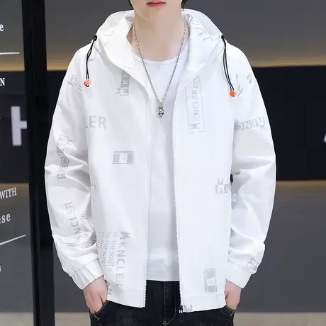 夹克男春秋装薄款上衣连帽卫衣青少年外穿秋衣学生秋季开衫外套潮图片