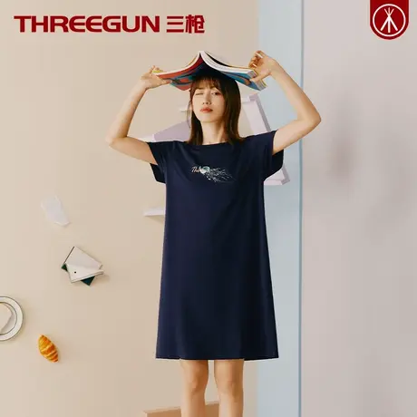 THREEGUN/三枪100%纯棉少女睡裙女士全棉睡衣夏季薄款少女家居服图片