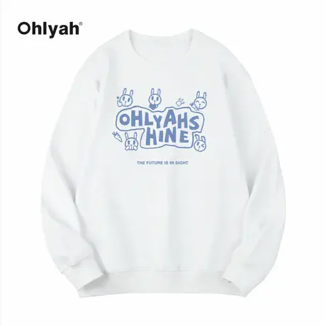 Ohlyah2023新款秋季宽松情侣装外套兔子卡通卫衣女潮牌学生薄上衣图片