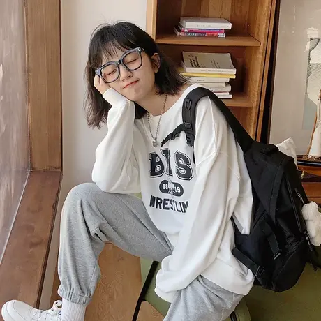 oversize卫衣女chic港味上衣宽松韩版ins设计感小众春秋薄款外套图片