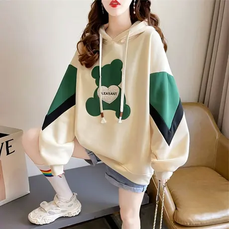 卫衣女秋冬季韩版宽松大码设计感小众小个子学生百搭加绒加厚外套图片