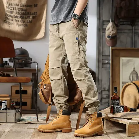 Modi Nick/摩帝尼克裤子纯色百搭男士工装裤宽松潮牌多口袋工装裤商品大图