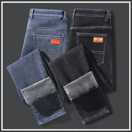 冬季秋冬款加绒加厚牛仔裤男士休闲男裤子2023年新款外穿棉裤冬裤图片