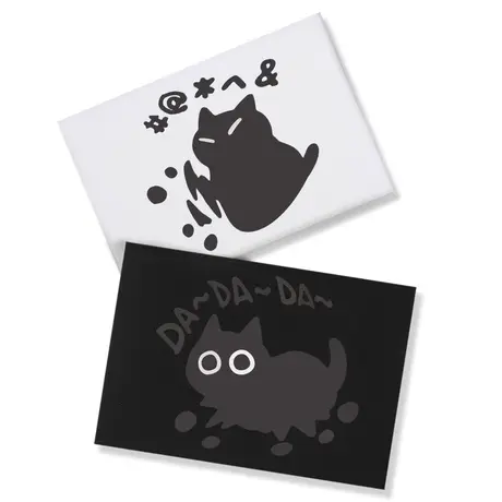 秀洛快跑抓挠黑猫 纯棉趣味中性风原创小众潮牌印花夏短袖T恤男商品大图