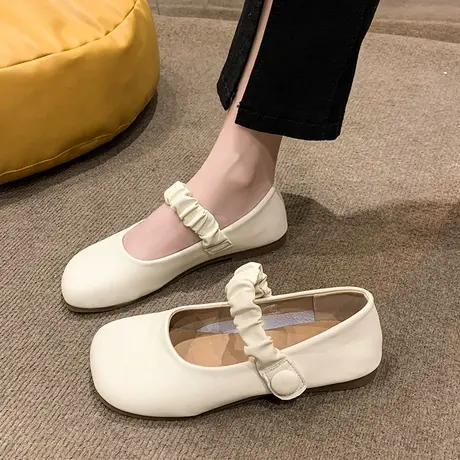 玛丽珍女鞋夏2023新款豆豆奶奶鞋法式小皮鞋配裙子淑女洛丽塔单鞋图片