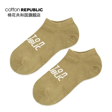Cotton Republic/棉花共和国情侣新款女式字母提花休闲棉质短船袜图片