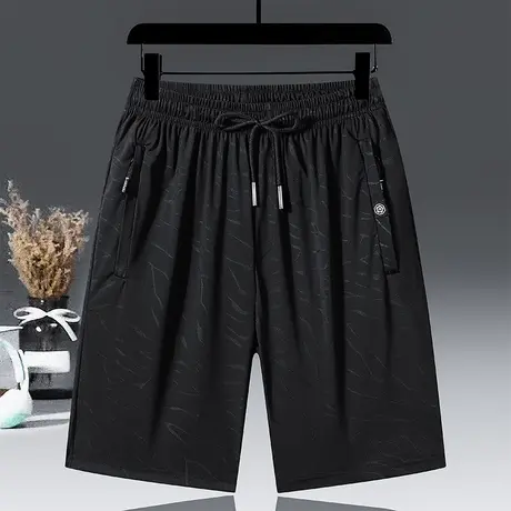 冰丝短裤男士夏季薄款透气五分休闲裤子男潮牌拉链口袋直筒运动裤商品大图