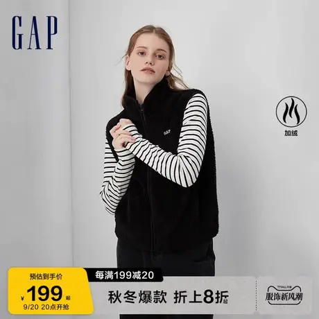 Gap女装秋季2023新款LOGO抱抱绒宽松廓形马甲756452拉链保暖背心图片