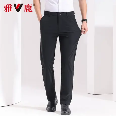 雅鹿2025春夏季新款中年男士休闲裤男西裤高弹直筒休闲裤长裤男商品大图