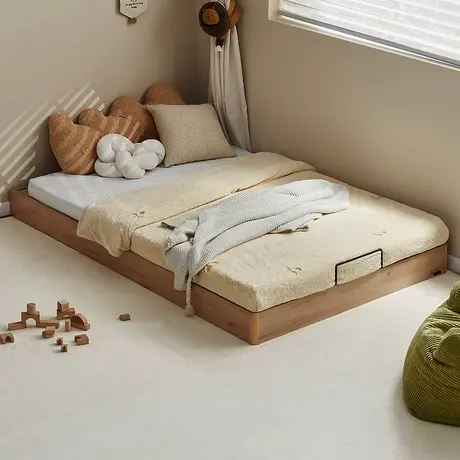 全友家居简约现代青少年拼接床卧室男女孩实木脚单人地台床商品大图