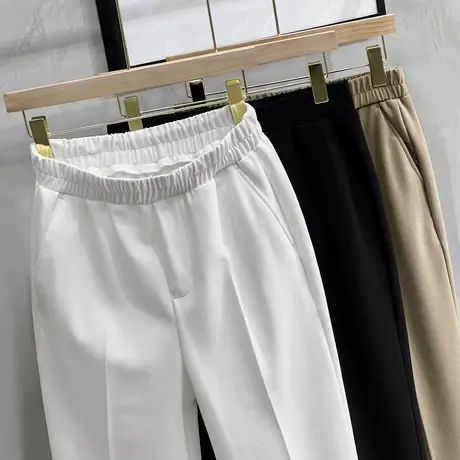 松紧腰轻熟男裤子春秋季休闲裤宽松阔腿卫裤直筒男士运动休闲长裤商品大图