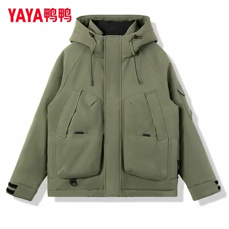王一博同款鸭鸭工装羽绒服男女同款加厚冬季2025新款短款情侣外套商品大图