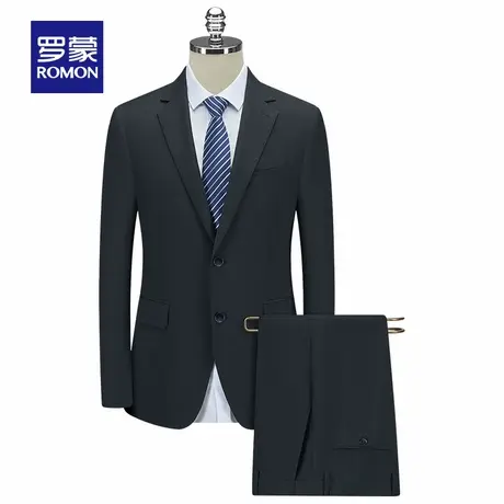 罗蒙男士商务西服套装2025秋季新款职业工装修身正装休闲百搭西装图片