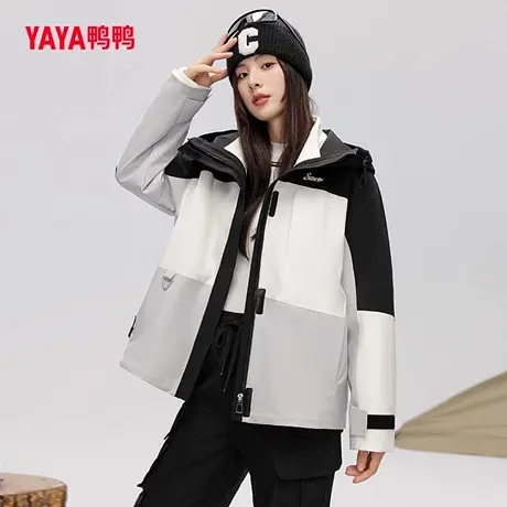 鸭鸭户外羽绒服男女2025冬季新款三件套小个子防水登山外套情侣装图片