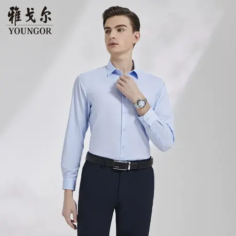 【柔软易打理】V系雅戈尔衬衫秋季新款免烫商务休闲长袖衬衫图片