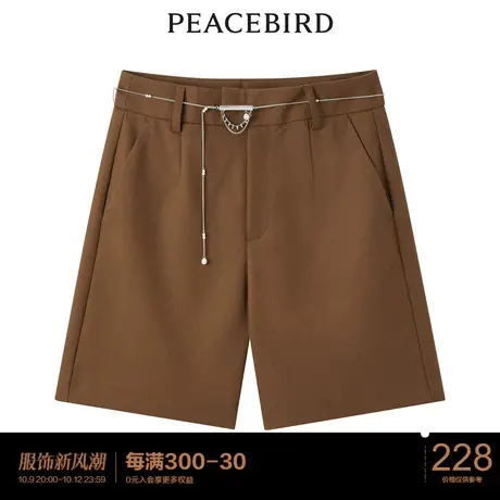 太平鸟气质流行春秋时尚潮流腰链西装短裤图片