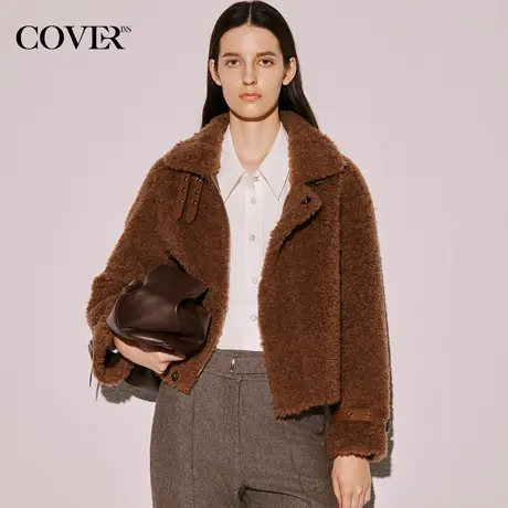 COVER冬季翻领高细支颗粒羊毛外套图片