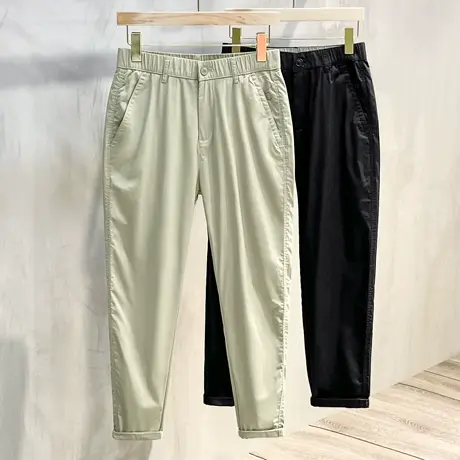 夏季铜氨丝速干裤休闲裤男直筒宽松九分裤韩版潮流薄款男士长裤子商品大图