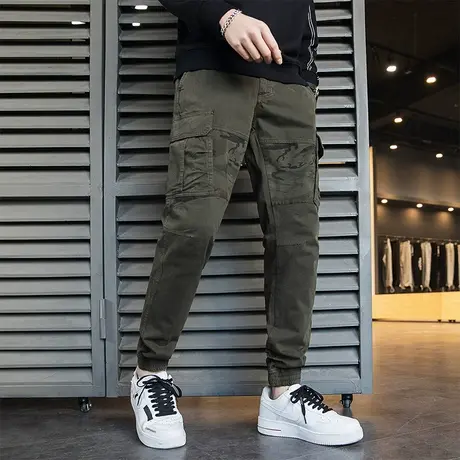 夏季男裤宽松工装裤百搭裤子男款时尚夏季透气裤子男休闲裤直筒商品大图
