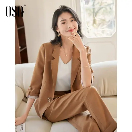 OSA欧莎气质OL职业七分袖西装外套女春秋新款休闲干练炸街小西服商品大图