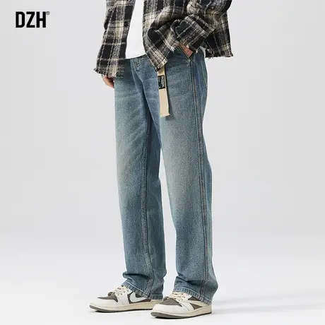 男士直筒牛仔裤男2024新款男秋冬裤子美式高街宽松休闲裤男款长裤商品大图