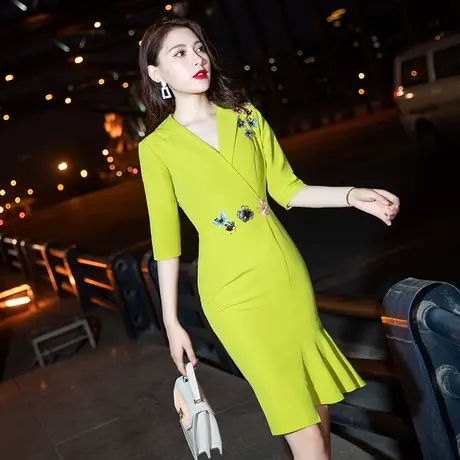 小礼服晚礼服女2024新款夏季法式鱼尾裙气质小香风时尚宴会连衣裙图片