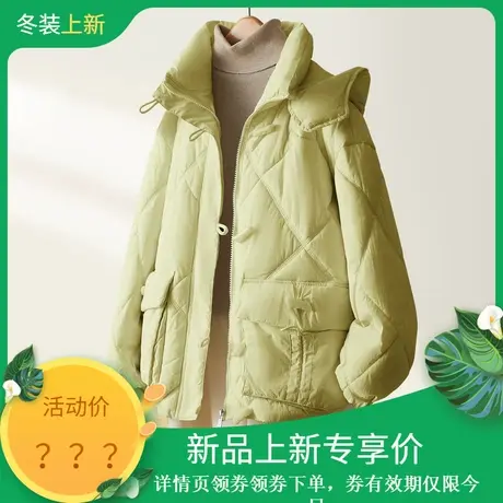 时尚保暖棉服2023年冬季新款女百搭连帽个性高级感加厚短款上衣图片