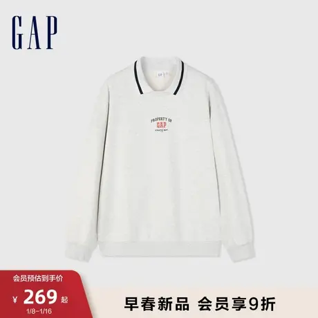 Gap男女装春季2024新款双领宽松廓形运动卫衣情侣休闲上衣885521商品大图