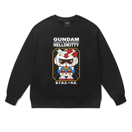 潮牌纯棉套头卫衣打底重磅高街机械凯蒂猫洋气日系联名情侣外套秋商品大图