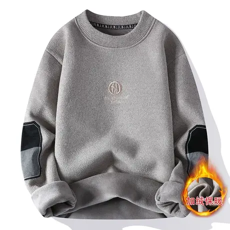 港士博雪尼尔毛衣男士秋冬季保暖一体绒加绒加厚内搭针织打底衫潮图片