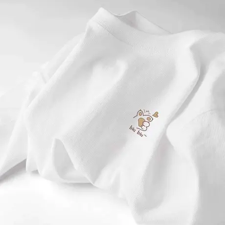 短袖t恤女夏2023新款白色纯棉宽松半袖女生夏款设计感小个子上衣商品大图