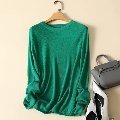 打底衫毛衣女秋冬2023年新款低圆领内搭长袖上衣宽松羊毛针织衫女商品大图