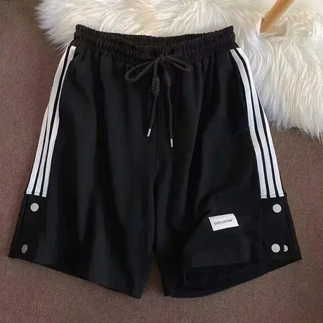 工装裤女夏季宽松小个子阔腿高腰显瘦直筒休闲运动五分短裤潮ins商品大图