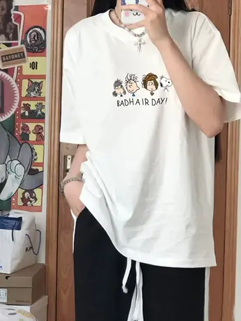 女装新款上衣服短袖T恤女夏季卡通印花宽松学生半袖洋气韩版ins甜商品大图