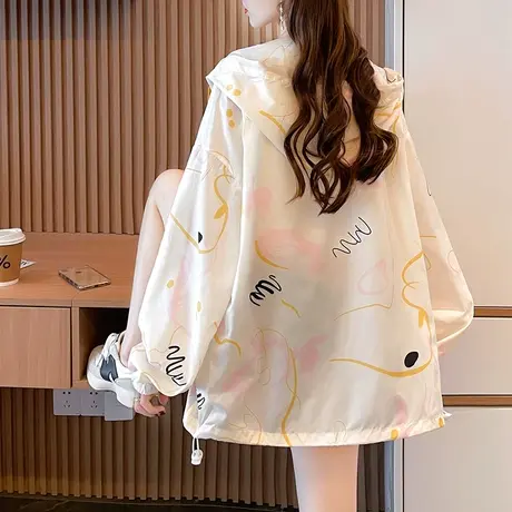 户外透气防晒衣女夏季韩版宽松大码冰丝薄款运动休闲防晒服外套潮商品大图